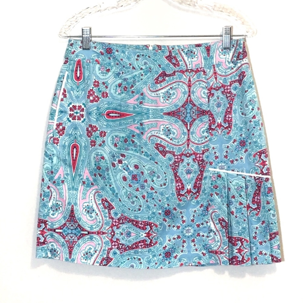 Peter Millar Golf Skirt Skort Blue Paisley size 4